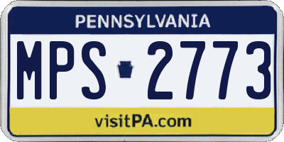 PA license plate MPS2773