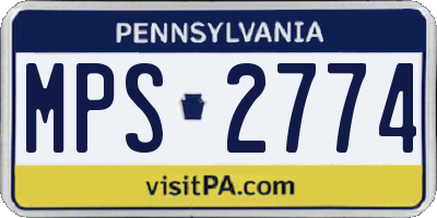 PA license plate MPS2774