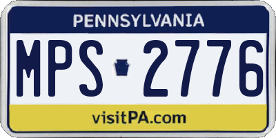 PA license plate MPS2776