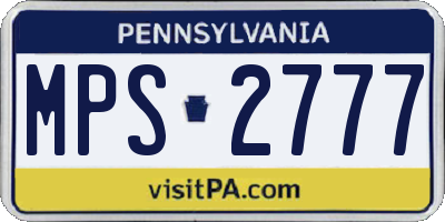 PA license plate MPS2777