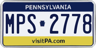 PA license plate MPS2778