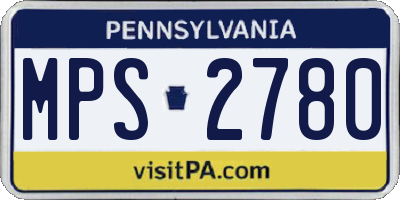 PA license plate MPS2780