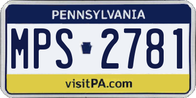 PA license plate MPS2781