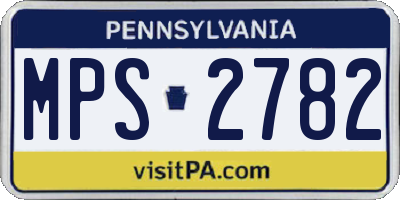 PA license plate MPS2782
