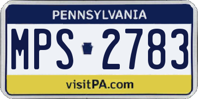 PA license plate MPS2783