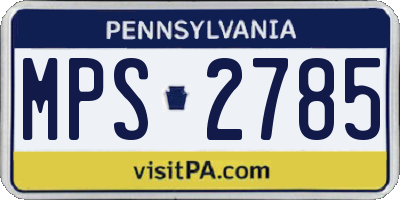 PA license plate MPS2785