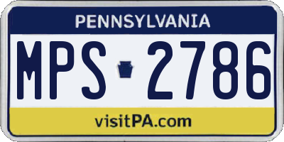 PA license plate MPS2786