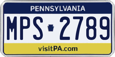 PA license plate MPS2789