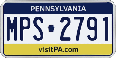 PA license plate MPS2791