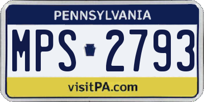 PA license plate MPS2793