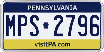 PA license plate MPS2796
