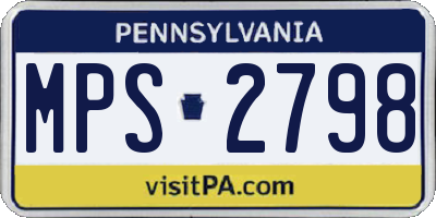 PA license plate MPS2798
