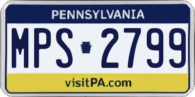 PA license plate MPS2799