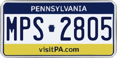 PA license plate MPS2805