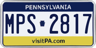 PA license plate MPS2817