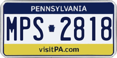 PA license plate MPS2818