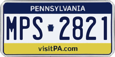 PA license plate MPS2821