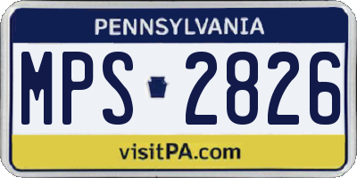PA license plate MPS2826