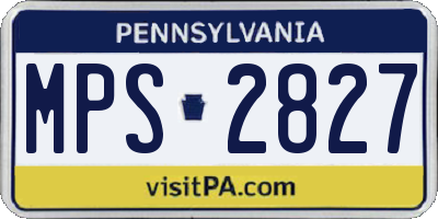 PA license plate MPS2827
