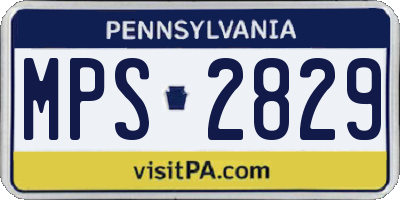 PA license plate MPS2829