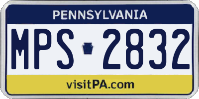 PA license plate MPS2832
