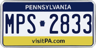 PA license plate MPS2833