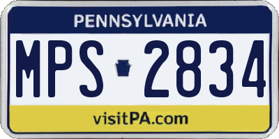 PA license plate MPS2834