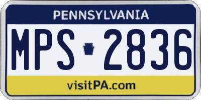 PA license plate MPS2836