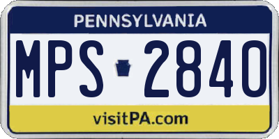 PA license plate MPS2840