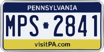 PA license plate MPS2841