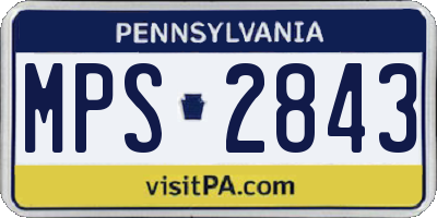 PA license plate MPS2843