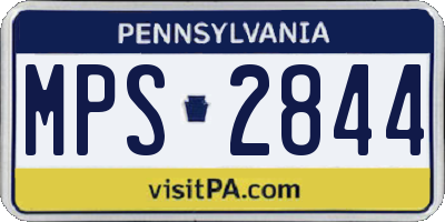 PA license plate MPS2844