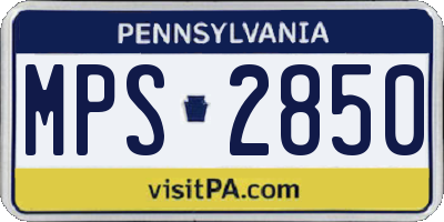 PA license plate MPS2850