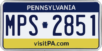 PA license plate MPS2851