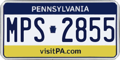 PA license plate MPS2855