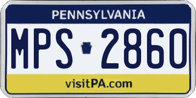 PA license plate MPS2860