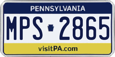 PA license plate MPS2865