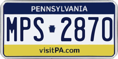 PA license plate MPS2870