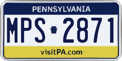 PA license plate MPS2871