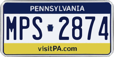 PA license plate MPS2874