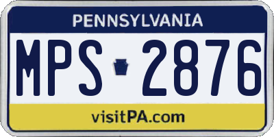PA license plate MPS2876