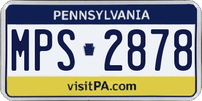 PA license plate MPS2878