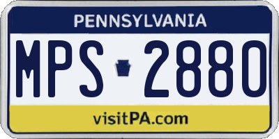 PA license plate MPS2880