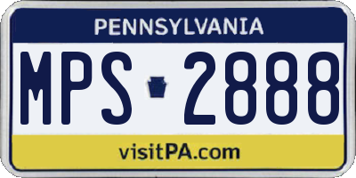PA license plate MPS2888
