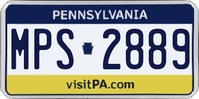 PA license plate MPS2889