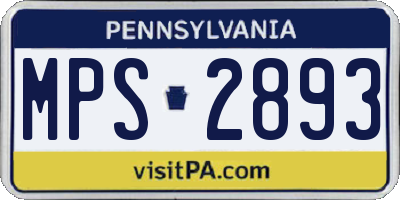 PA license plate MPS2893