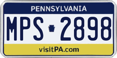 PA license plate MPS2898