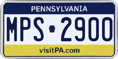 PA license plate MPS2900