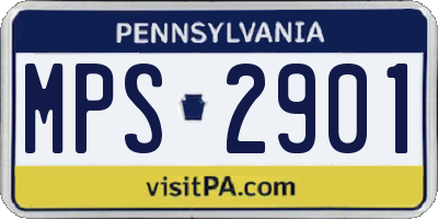 PA license plate MPS2901
