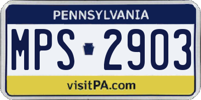 PA license plate MPS2903